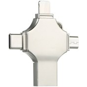 Resim Pazly 64 Gb 4'ü 1 Arada Metal Usb Flash Bellek Cep Telefonu Gümüş 
