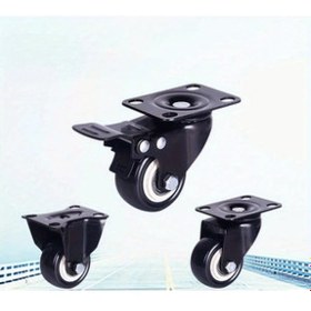 Resim Dashanshop 4 Adet 1,5 Ve 2 İnç Frenli Paslanmaz Çelik Döner Endüstriyel Mobilya Tekerleği 