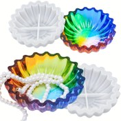 Resim 1 adet Büyük 13.28cm Çiçekli Reçine Kalıbı - Epoksi Döküm için Canlı Silikon Kase, Mumluklar, Takı Tabakası, Meyve Tabağı, Kozmetik Depolama ve Ev Dekoru, Takı Yapımı Malzemesi 