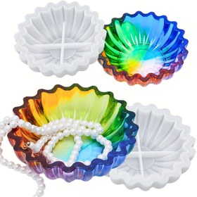 Resim 1 adet Büyük 13.28cm Çiçekli Reçine Kalıbı - Epoksi Döküm için Canlı Silikon Kase, Mumluklar, Takı Tabakası, Meyve Tabağı, Kozmetik Depolama ve Ev Dekoru, Takı Yapımı Malzemesi 