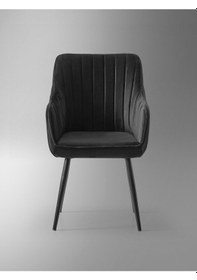 Resim Nova Sandalye - Babyface Siyah - Metal Siyah Ayak 4 Adet Siyah 