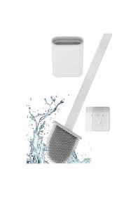 Resim Fırçası Beyaz Renk Silikon Klozet Wc Banyo Küvet Temizleme Fırçası Antibakteriyel Kolay Temizlenir Delmeden Duvara Monte Ürün Boyutu: 36.5cm X 10cm X 4.1cm Beyaz Siyah 