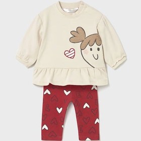 Resim Mayoral Kız Bebek Sweatshirt Tayt Dörtlü Set Kırmızı - 4-6 Ay 