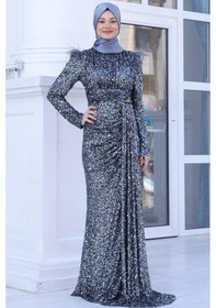 Resim Esilanur Şura Tesettür Abiye Antrasit Antrasit 