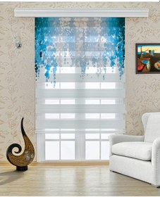 Resim Perdecizade Enxboy Mavi Sarmaşık Dijital Baskılı Zebra Perde-cocuk Odası-stor Perde Renkli 