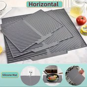 Resim 1 adet Isıya Dayanıklı Silikon Bulaşık Kurutma Matı - Çok Fonksiyonlu, Sessiz, Kaymaz, Katlanabilir ve Bulaşık Makinesinde Güvenli Mutfak Tezgahı Padi için, Bulaşıklar, Bar ve Lavabo Drenajı 