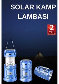 Resim Bfs Solar Şarjlı Kamp Lambası Güneş Enerjili Kızaklı Kamp Feneri Çadır Feneri Led Işıldak Çok Renkli 