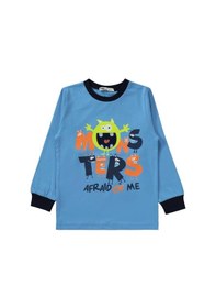Resim Monster Baskılı 2-5 Yaş Pijama Takımı - Lacivert 