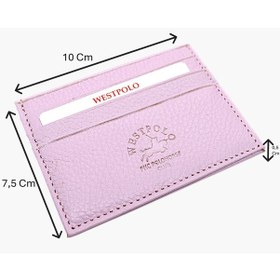 Resim Westpolo Hakiki Deri Slim İnce Unisex Kartlık - Açık Lavanta Pembesi 