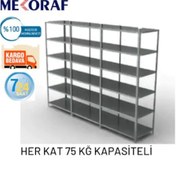 Resim Mekoraf 43 X 93 2 Metre 6 Katlı Duble Raf Sistemi (3 Ünite ) Gri 