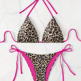 Resim Kadınlar için Yeni Leopar Desenli Bikini Seksi Mayo Takımı, İki Parça Bikini 