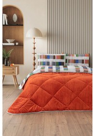 Resim Veluna Çift Kişilik Wellsoft Yorgan Uyku Seti Turuncu 