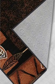 Resim Rovigo Dijital Baskı Yıkanabilir Kaymaz Taban Salon Halısı RVG1403, Kahverengi, 120 x 180 