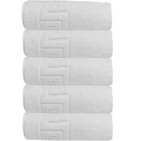 Resim 5 Li Otel Ayak Havlusu Bukle Ayak İzli 50x70 Cm Beyaz 20/2 Ring 250 Gr Beyaz 