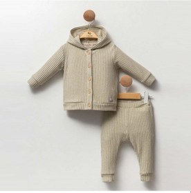 Resim Cassiope Kapüşonlu Yumuşak Fitilli 2'li Bebek Takımı 473792 Yeşil 