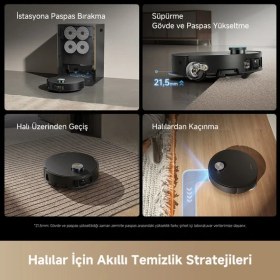Resim Dreame Ultra 10 Özel Tasarım Robot Süpürge 30000PA 8cm Engel Aşma Dünyada Tek Otomatik Paspas Değiştirme Dreame Türkiye Garantili 