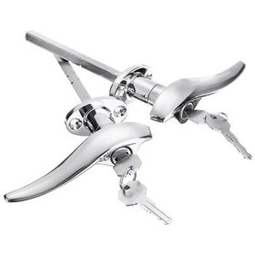 Resim Pazly 1932-1934 Ford Model 40/18 Krom Kapı Kolları - Tac-h102 Flat, Dış Kilitli, Gümüş Metal, 2 Anahtarlı Set 