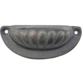 Resim Kuzgun Ticaret Antika Tarz Dekoratif Pirinç Istiridye Tas Mobilya Kulbu - 37X87 Mm, Oksit 