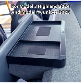 Resim Hightower Universal Araç Dashboard Mendil Tutucu Tesla Model Y 3 Yenileme Sürümü Dayanıklı Kart Yuvası 