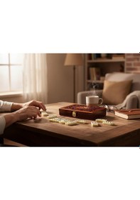 Resim Lüks Ahşap Kutulu Türkiye Logolu Premium Domino Seti 28 Parça 6 Çift Aile Oyunu Yeni Yıl Hediyesi -b 