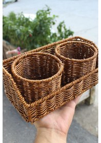 Resim 2 Bölmeli Kaşıklık Plastik Örme Kaşıklık 304 