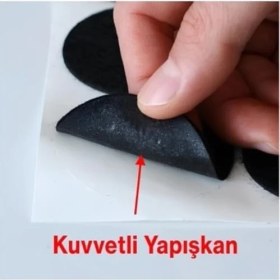 Resim TeknoKapsül Yapışkanlı Keçe Zemin Koruyucusu, Mobilya Keçesi 8'li Set, Siyah (189 Parça) Masa, Keçesi 