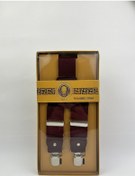 Resim Bordo Düz Erkek Pantolon Askısı Bordo 