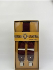 Resim Bordo Düz Erkek Pantolon Askısı Bordo 