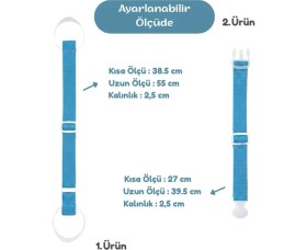 Resim Temel Valiz Üstü Çanta Sabitleme Kemeri ve Çanta Asma Askısı Seti Gök Mavisi Renk 