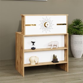Resim VENÜS HİLAL ÇEKMECELİ BANKO, SEKRETER MASASI, ÇAM BEYAZ, 90 CM 