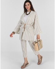 Resim Loreen Kimono & Pantolon Ikili Takım - Siyah - Loreen 