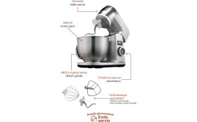 Resim Grundig Paslanmaz Çelik Döküm Gövde ve Aparatlı, 4,6 Litre, zamanlayıcı özellikli Mutfak Şefi 
