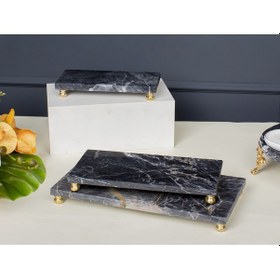 Resim Black Marble 3lü Sunum Seti 30x16x3 Cm 