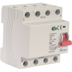 Resim Xkoren 4p 30ma 40a 3ka Elektronik-ac Kaçak Akım Koruma Şalteri 