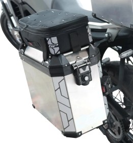 Resim Gp Kompozit Universal 40 Lt X 2 Alüminyum Ve Kumaş Motosiklet Yan Çanta Seti Siyah 