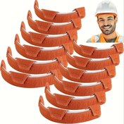 Resim 2 adet Turuncu/Siyah Kask Köpük Ter Pedleri - Yıkanabilir, Katlanabilir, Nefes Alabilir, Yangı Önleyici Güvenlik Kask Linerleri, Konfor ve Görünürlük için, Yaz Aksesuarları | Nefes Alabilir Başlık | Rahat Başlık 