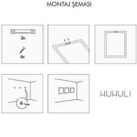 Resim Huhuli Ahşap Çerçeveli 5 Parça Set Tablo Huhu458 