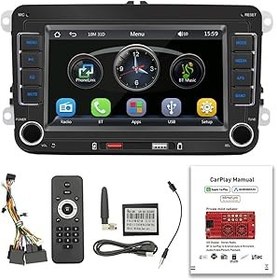 Resim Jfyoda 7 inç Araba Stereo MP5 Çalar Dokunmatik Ekran BT AM/FM, Android Otomatik Carplay Desteği Eller Serbest Arama USB Şarj/Oynatma Telefon Bağlantısı Geri Vites Yardımı Direksiyon Kontrolü 