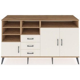 Resim Kronos Konsol 7 Raflı 3 Çekmeceli 3 Kapaklı 176x59x99 Çam-aytaşı Aytası - Atlas Çam 