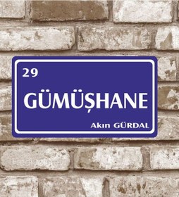 Resim Kişiye Özel Metal Plaka Gümüşhane 29 Retro Poster (29X15) 