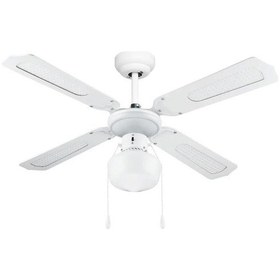 Resim Dlc Poyraz Bakır Motor Lambalı 4 Kanatlı 107cm Tavan Vantilatörü Beyaz 