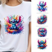 Resim 5 adet Stitch Graffiti Stil Güneş Etki Transferi Yapma DIY Çelik Üzeri Transferi Çizgi Filmlerinden Dolu Canlı Karakterler Giysiler, Sırt Çantaları, Kot Pantolonlar İçin Uygun, Giysiler Dahil Değil, Festival, Arkadaşlar, Çiftler İçin Hediye Çelik Üzeri Transferi 
