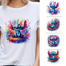 Resim 5 adet Stitch Graffiti Stil Güneş Etki Transferi Yapma DIY Çelik Üzeri Transferi Çizgi Filmlerinden Dolu Canlı Karakterler Giysiler, Sırt Çantaları, Kot Pantolonlar İçin Uygun, Giysiler Dahil Değil, Festival, Arkadaşlar, Çiftler İçin Hediye Çelik Üzeri Transferi 