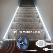 Resim 5.0 metre LED Hareket Sensörü Işık Şeridi - USB Güçlü, Kendinden Yapışkan, Yüzen Yatak Işık Şeridi, Esnek Beyaz Işık Yatak Kenarları, Aynalar, Dolaplar ve Merdivenler için 