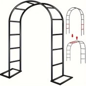 Resim 1 adet Siyah Metal Bahçe Kemer - Ağaç Tasarımı ile Ağır Çelik Çerçeve, Tırmanma Bitkileri, Gül, Sebze ve Balonlar için İdeal, Bahçeler, Verandalar ve Yürüyüş Yolları için Zarif Dış Mekan Dekoru, Mükemmel Sevgililer Günü Hediyesi, Bahçe Dekorasyonu 