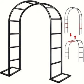 Resim 1 adet Siyah Metal Bahçe Kemer - Ağaç Tasarımı ile Ağır Çelik Çerçeve, Tırmanma Bitkileri, Gül, Sebze ve Balonlar için İdeal, Bahçeler, Verandalar ve Yürüyüş Yolları için Zarif Dış Mekan Dekoru, Mükemmel Sevgililer Günü Hediyesi, Bahçe Dekorasyonu 