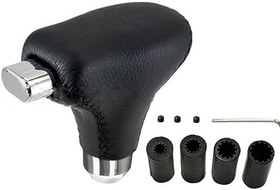 Resim SHERCHPRY Şık Pu Deri Vites Topuzu Metal Tabanlı Otomatik Araba Vites Topuzu Şanzıman İçin 