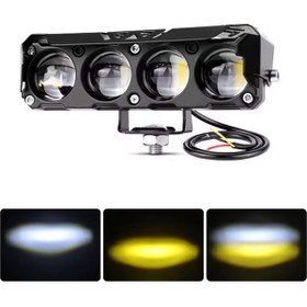 Resim ASTRALED 4 Ledli Beyaz-Sarı Delici LED Sis Farı Off Road Kamyon Tır Forklift 12-24V Uyumlu (1 Adet) 