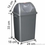 Resim Garanti Metal 7402 Plastik Çatı Kapaklı Çöp Kovası (16 Litre) 