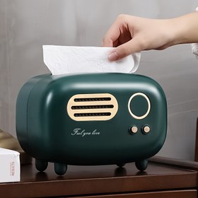 Resim 1 adet Vintage Radyo Tasarımlı Kağıt Havlu Kutusu, Plastik, Çok Renkli, Kağıt Havlu Dispenseri, Oturma Odası, Yatak Odası, Tuvalet İçin Mükemmel, Sevgililer Günü Hediyesi, Okula Dönüş Malzemeleri, Ev Düzeni İçin Saklama Kutuları 